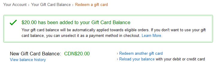 amazon free $20 gift card balance