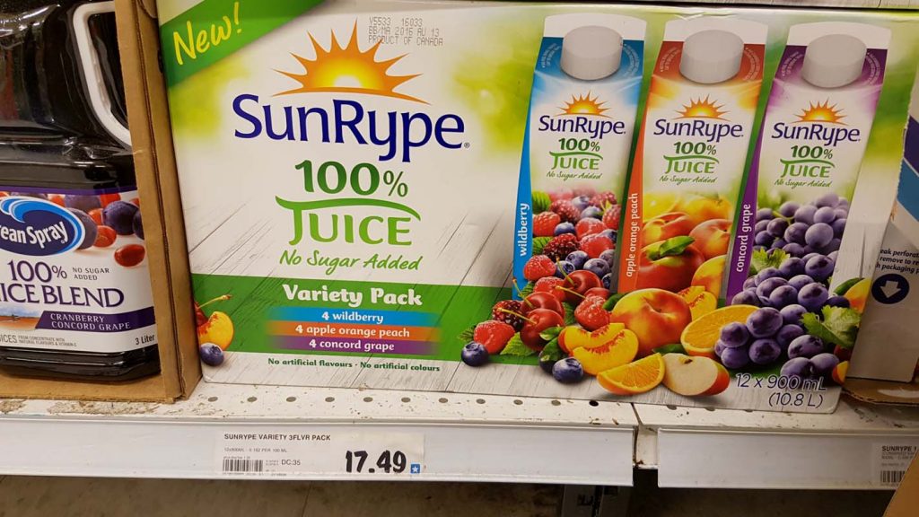 SunRype Juice wholesale pack expensive